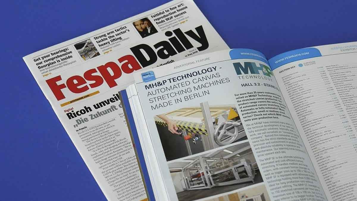 MHP in the exhibition news Fespa Daily 2018